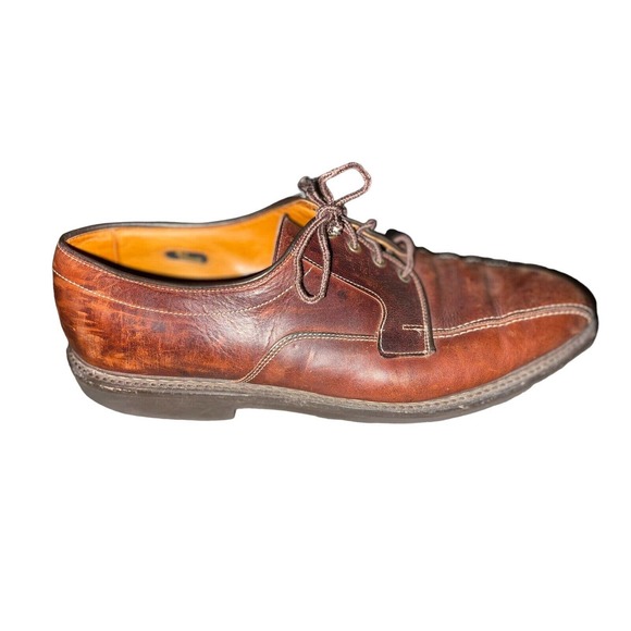 Allen Edmonds MAPLETON Brown Leather Bicycle Toe Derby Shoes USA Men\'s 12 D main image 3
